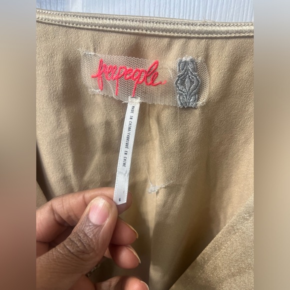 Free People X REVOLVE Beatrice Maxi Dress in Metallic Gold Size 6 - Picture 7 of 13